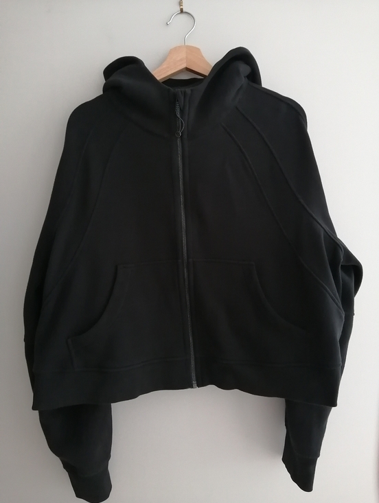 lululemon athletica Tops - Lululemon Scuba Oversized Full Zip Hoodie Black Cropped Boxy Fit XL/XXL